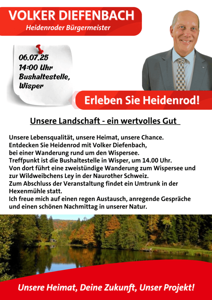 Heidenrod erleben: Wanderung mit Bürgermeister Diefenbach 2 1 1