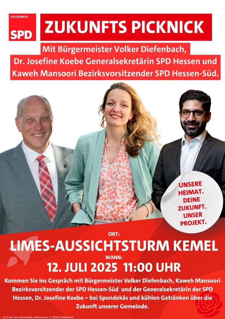 Einladung zum Zukunftspicknick mit der SPD Heidenrod.