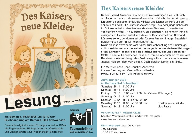 Weihnachtsmärchen der Taunusbühne Bad Schwalbach-Des Kaisers neue Kleider. 2 Taunusbuehne bad schwalbach 2025